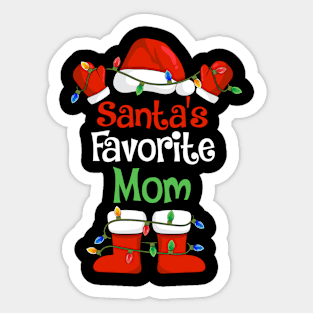 Santa's Favorite Mom Funny Christmas Pajamas Sticker